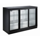 COMBISTEEL - Arrière bar réfrigérée noir 3 portes coulissantes