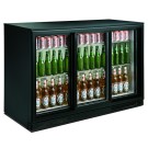 COMBISTEEL - Arrière bar réfrigérée noir 3 portes coulissantes