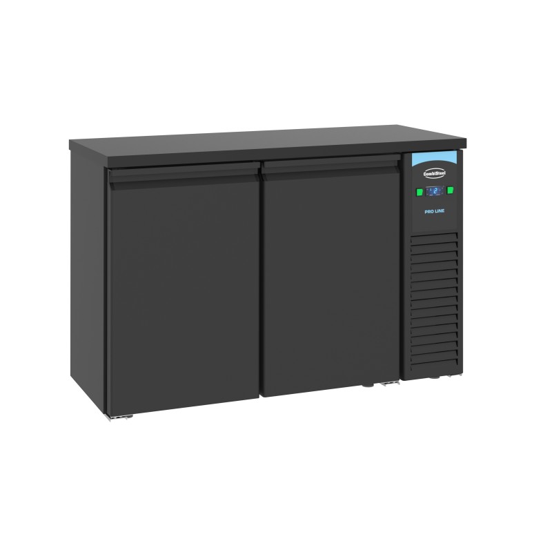 COMBISTEEL - Arrière bar réfrigérée noir 2 portes