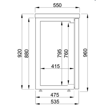 COMBISTEEL - Arrière bar réfrigérée noir 2 portes