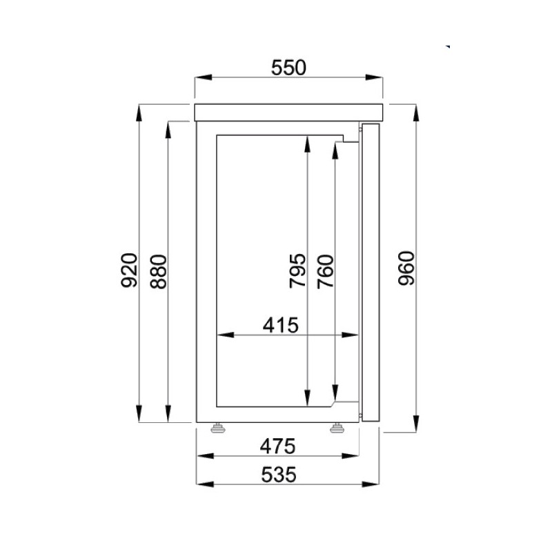 COMBISTEEL - Arrière bar réfrigérée noir 2 portes