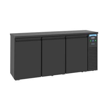 COMBISTEEL - Arrière bar réfrigérée noir 3 portes