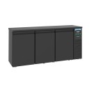 COMBISTEEL - Arrière bar réfrigérée noir 3 portes