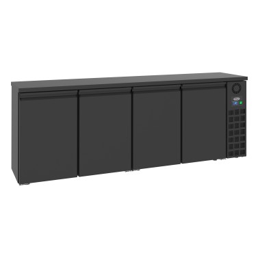 COMBISTEEL - Arrière bar réfrigérée noir 4 portes