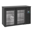 COMBISTEEL - Arrière bar réfrigérée noir 2 portes en verre