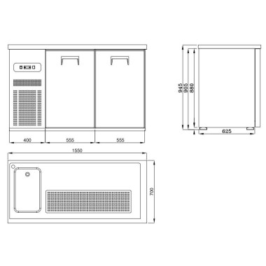 COMBISTEEL - Refroidisseur de bière 2 portes