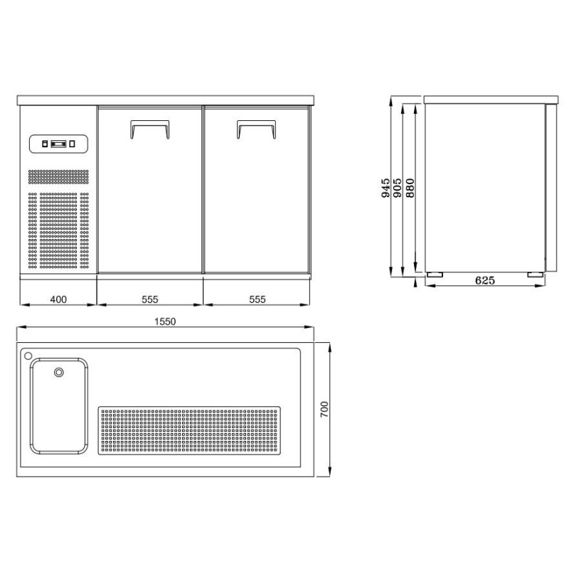 COMBISTEEL - Refroidisseur de bière 2 portes