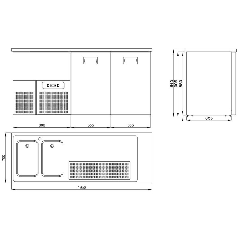 COMBISTEEL - Refroidisseur de bière inox 2 portes