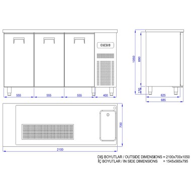 COMBISTEEL - Refroidisseur de bière 3 portes