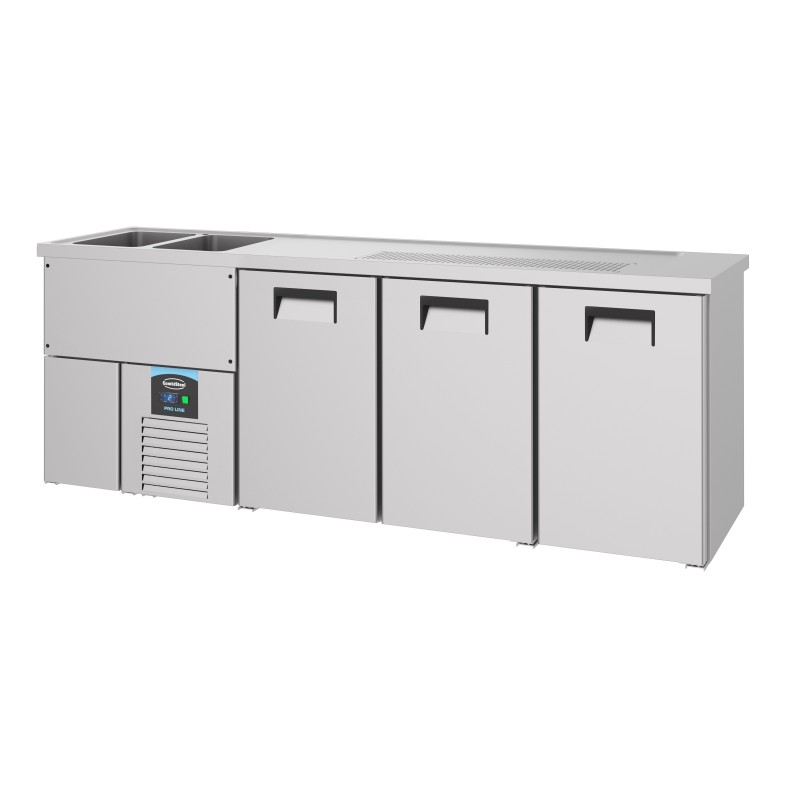 COMBISTEEL - Refroidisseur de bière inox 3 portes 2l
