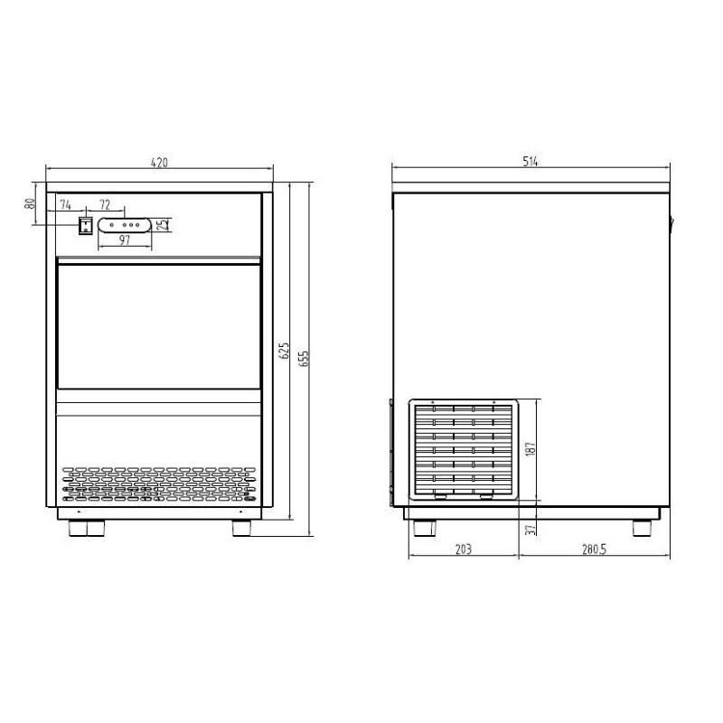 COMBISTEEL - Machine à glaçons 26kg / 24h