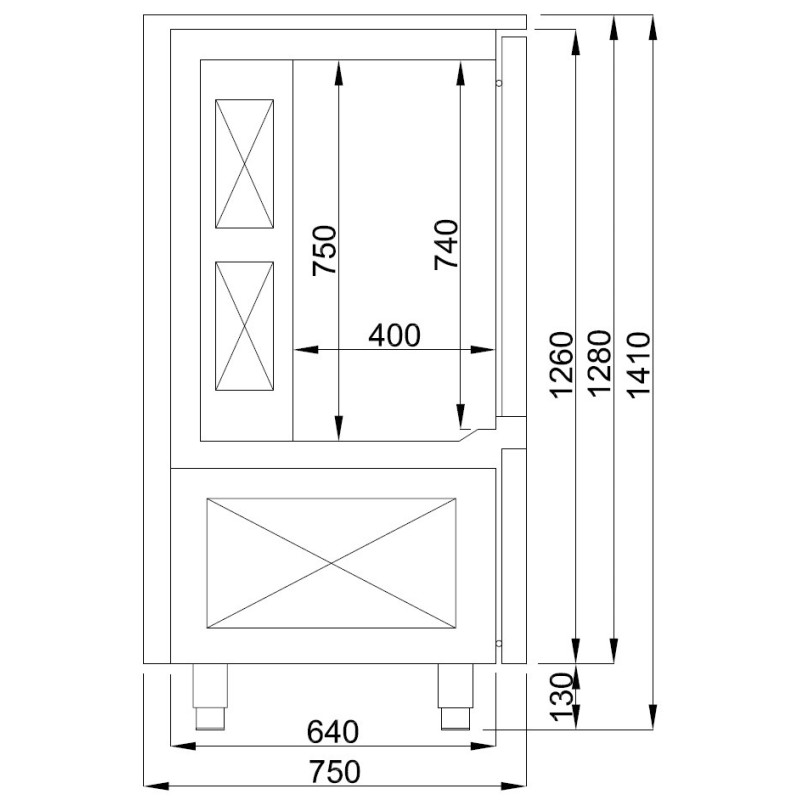 COMBISTEEL - Refroidisseur à ventilation 10x 1/1gn