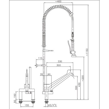 COMBISTEEL - Pré douche de rinçage