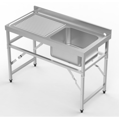 COMBISTEEL - 600 bloc-évier étagère pliante 1200 1r