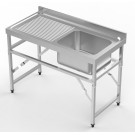 COMBISTEEL - 600 bloc-évier étagère pliante 1200 1r