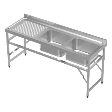 COMBISTEEL - 600 bloc-évier étagère pliante 1800 2r