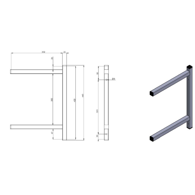 COMBISTEEL - Console fixe double 300