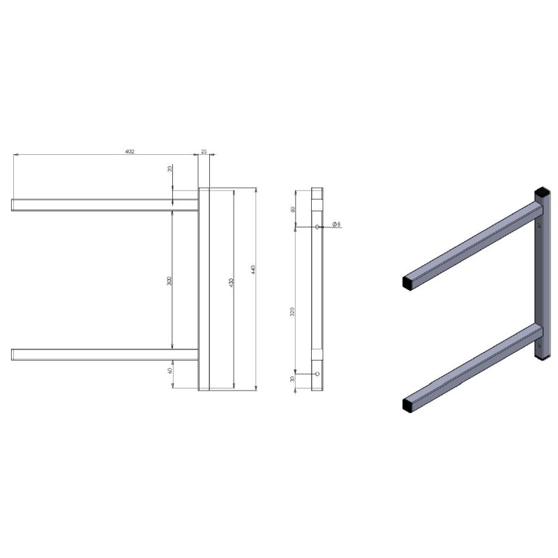 COMBISTEEL - Console fixe double 400