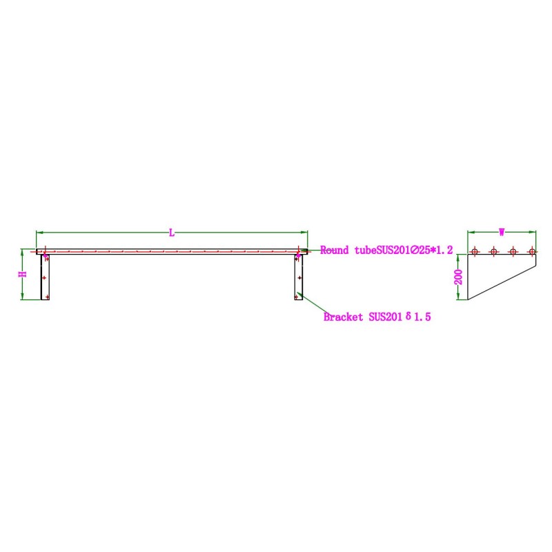 COMBISTEEL - Etagère murale en inox 1200