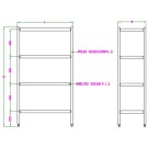 COMBISTEEL - Étagères 4 levels démontable 1200
