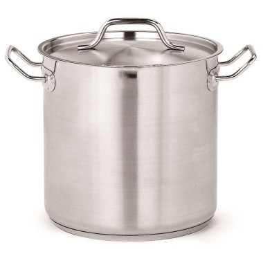 COMBISTEEL - Marmite profonde en acier inoxydable + couvercle diam 28 17l