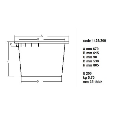 COMBISTEEL - Poubelle 200l