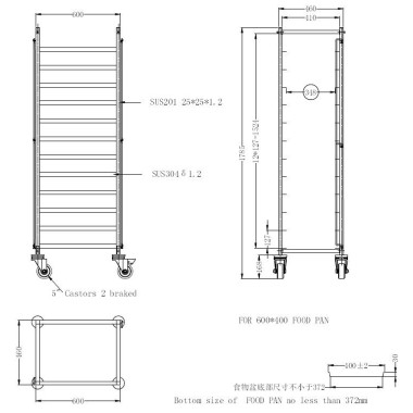 COMBISTEEL - Chariots de débrassage démontable en 600x400