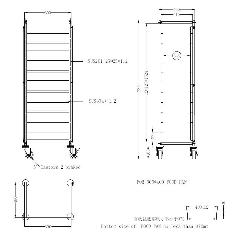 COMBISTEEL - Chariots de débrassage démontable en 600x400