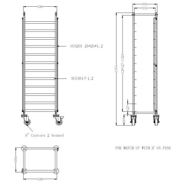 COMBISTEEL - Chariots de débrassage démontable 1/1gn