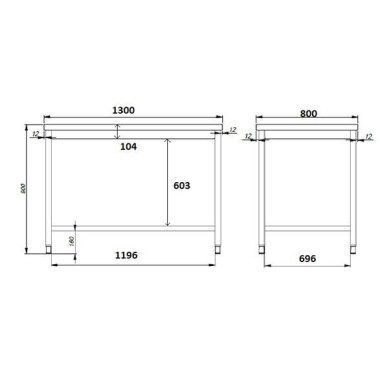 COMBISTEEL - Plan de travail 1300