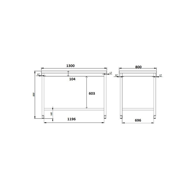 COMBISTEEL - Plan de travail 1300