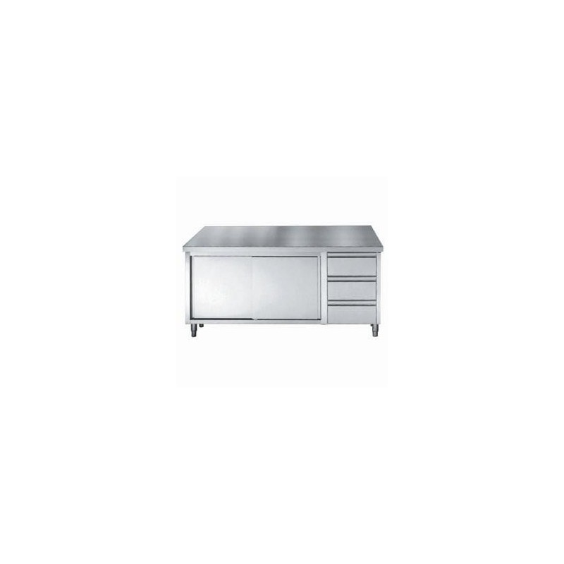 COMBISTEEL - 700 plan de travail portes coulisst tiroirs 1600