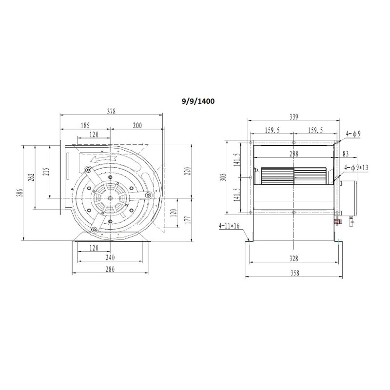 COMBISTEEL - Ventilateur 9/9/1400