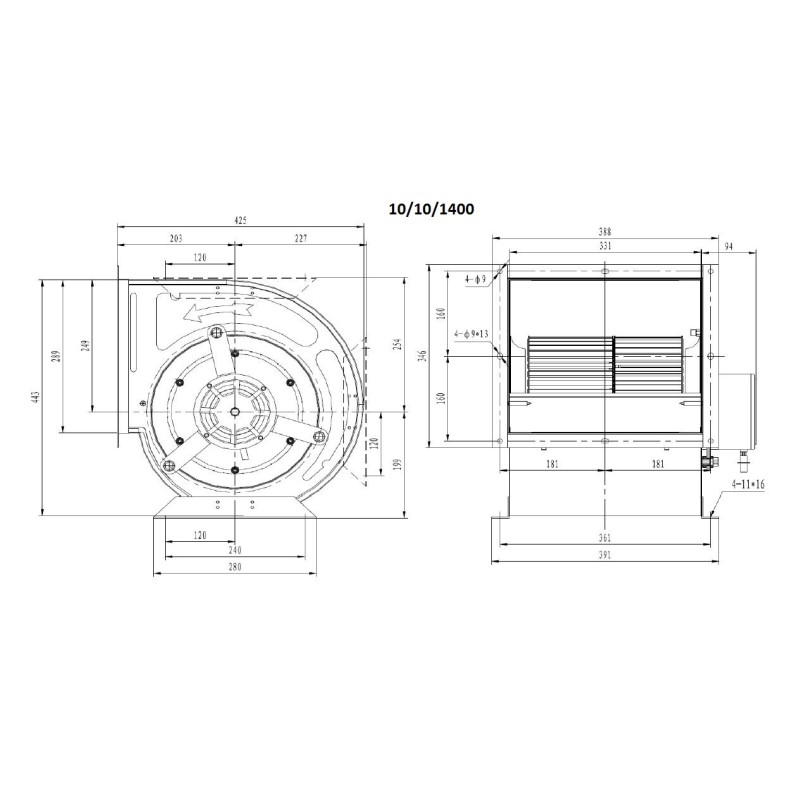 COMBISTEEL - Ventilateur caisson 10/10/1400