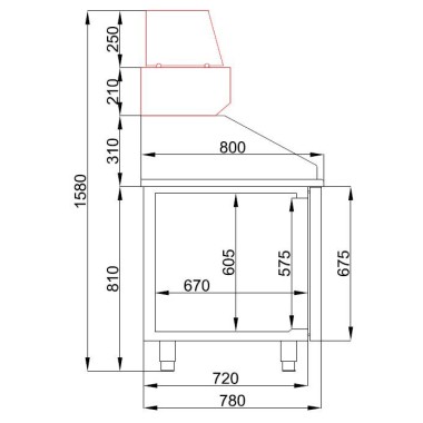 COMBISTEEL - Table préparation pour pizza 2 portes