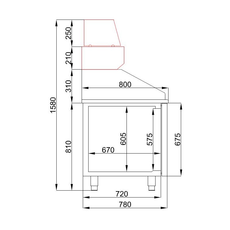 COMBISTEEL - Table préparation pour pizza 2 portes