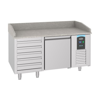 COMBISTEEL - Table prép pour pizza porte et tiroirs
