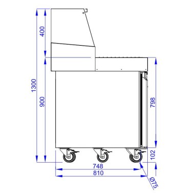 COMBISTEEL - Table prépa pour pizza 2 portes