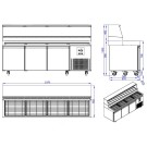 COMBISTEEL - Table prépa pour pizza 3 portes