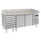 COMBISTEEL - Table  pizza 2 portes 7 tiroirs