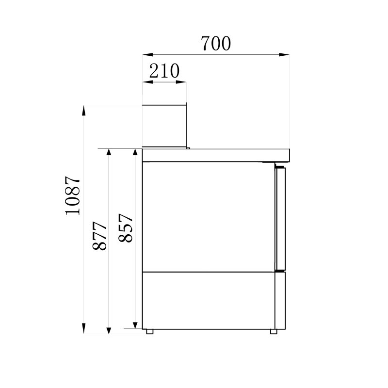 COMBISTEEL - Table prép  pizza 3 portes