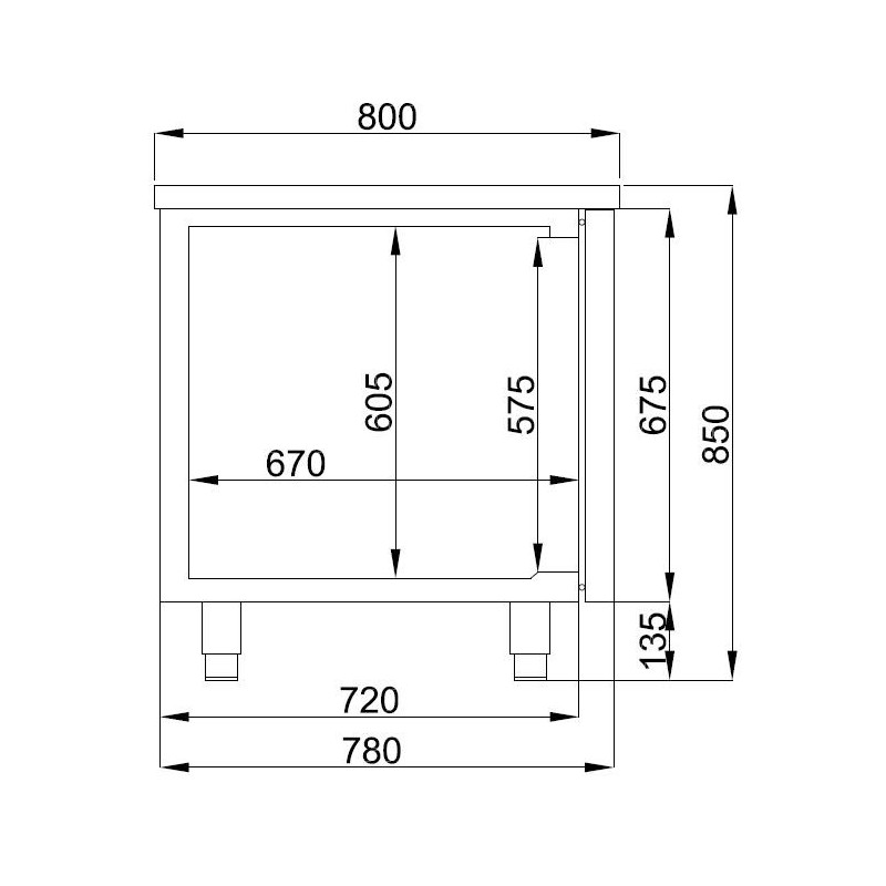 COMBISTEEL - Table réfrigérée pâtisserie 3 portes