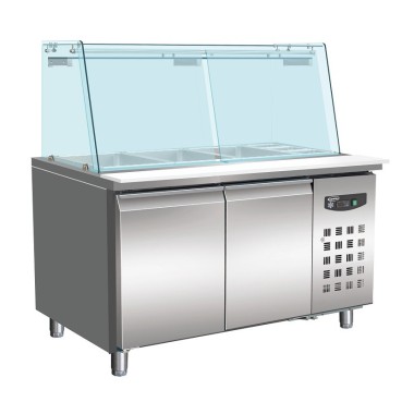 COMBISTEEL - Table réfrigérée pâtisserie avec vitrine