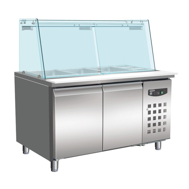 COMBISTEEL - Table réfrigérée pâtisserie avec vitrine