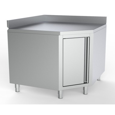 COMBISTEEL - Plan de travail angle avec porte et bord relevé