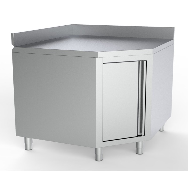 COMBISTEEL - Plan de travail angle avec porte et bord relevé
