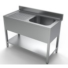 Plonge avec étagère bac à droite 1200x600 - Combisteel