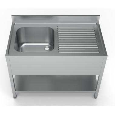 COMBISTEEL - 700 bloc-évier étagère 1 à gauche 1200
