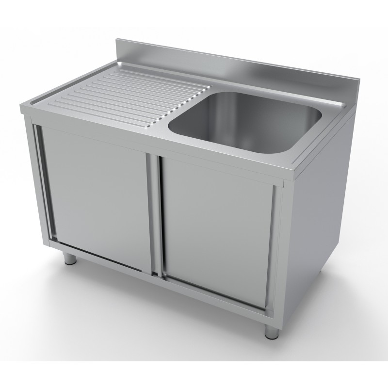 COMBISTEEL - 700 bloc-évier portes coulissantes 1 à droite 1200
