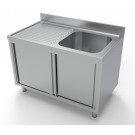 COMBISTEEL - 700 bloc-évier portes coulissantes 1 à droite 1200